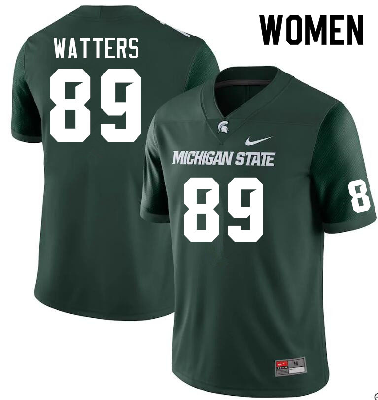 Women #89 Alex Watters Michigan State Spartans College Football Jerseys Sale-Green